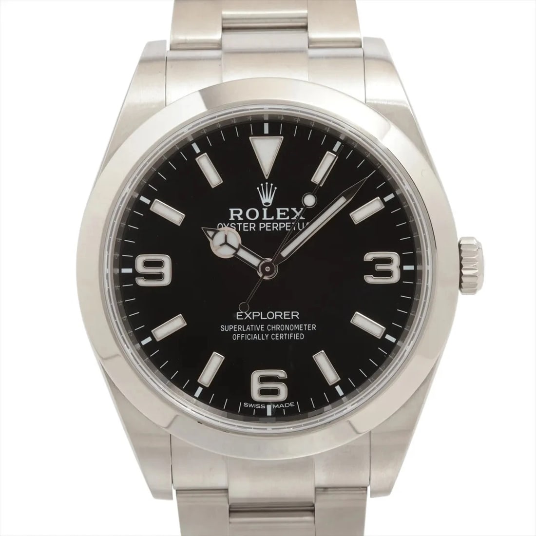 ROLEX EXPLORER SS BLACK: Rolex Explorer SS Black Brand: Rolex Type: Wristwatch Material: SS Color: Dial Color Black Size: Case:W1.2 x H1.2inch / W39 x H39 Circumference of Wrist:7.1inch / 18 Accessories: None Acce