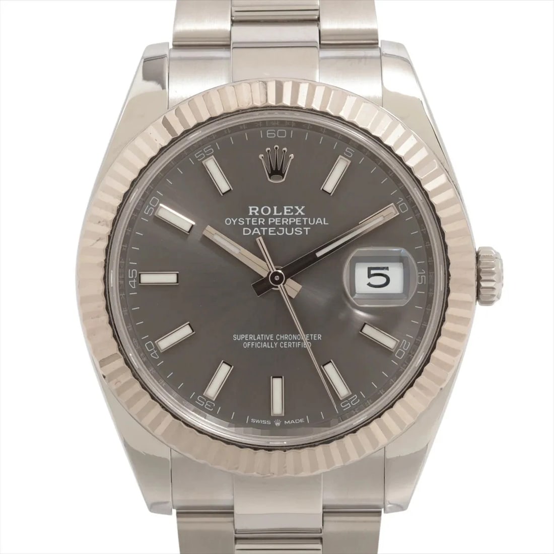 ROLEX DATEJUST SS×WG SLATE: Rolex Datejust SS×WG Slate Brand: Rolex Type: Wristwatch Material: SS×WG Color: Dial Color slate Size: Case:W1.6 x H1.6inch / W41 x H41 Circumference of Wrist:7.3inch / 18.5 Accessories: None
