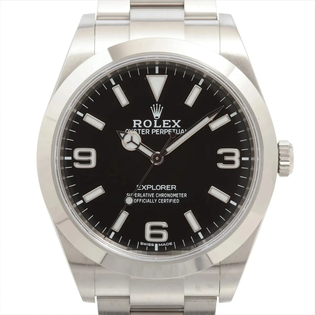 ROLEX EXPLORER SS BLACK: Rolex Explorer SS Black Brand: Rolex Type: Wristwatch Material: SS Color: Dial Color Black Size: Case:W1.2 x H1.2inch / W39 x H39 Circumference of Wrist:7.1inch / 18 Accessories: None Acce