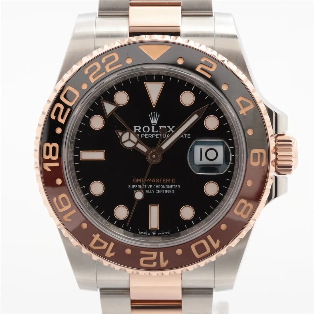 ROLEX GMT MASTER PG×SS BLACK: Rolex GMT Master PG×SS black Brand: Rolex Type: Wristwatch Material: PG×SS Color: Dial Color Black Size: Case:W1.6 x H1.6inch / W40 x H40 Circumference of Wrist:7.3inch / 18.5 Accessories: None