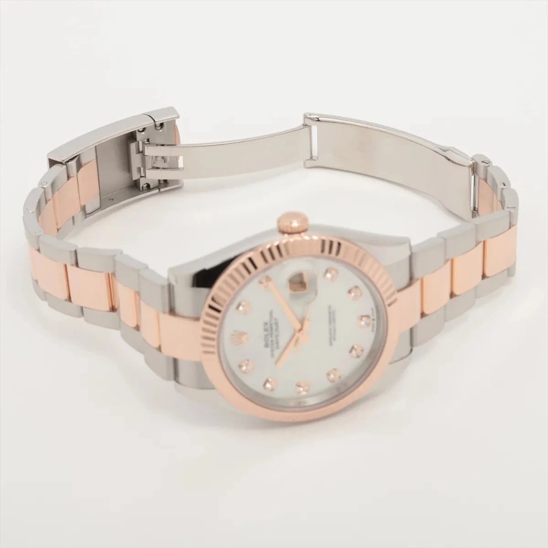 ROLEX DATEJUST PG×SS WHITE SHELL - 4