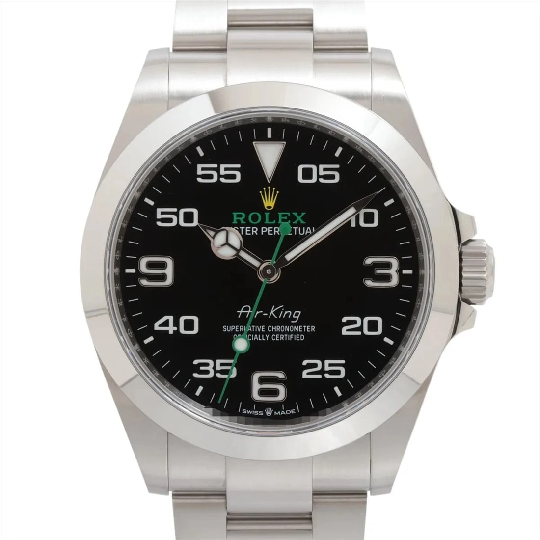 ROLEX AIR KING SS BLACK: Rolex Air King SS black Brand: Rolex Type: Wristwatch Material: SS Color: Dial Color Black Size: Case:W1.6 x H1.6inch / W40 x H40 Circumference of Wrist:7.5inch / 19 Accessories: None Acce