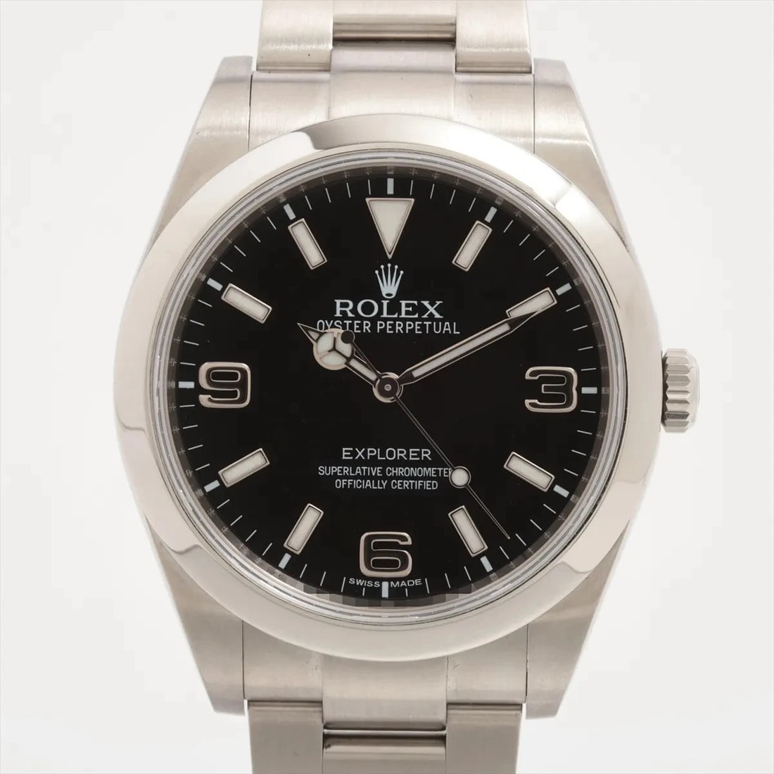 ROLEX EXPLORER SS BLACK: Rolex Explorer SS black Brand: Rolex Type: Wristwatch Material: SS Color: Dial Color Black Size: Case:W1.2 x H1.2inch / W39 x H39 Circumference of Wrist:6.9inch / 17.5 Accessories: None Ac