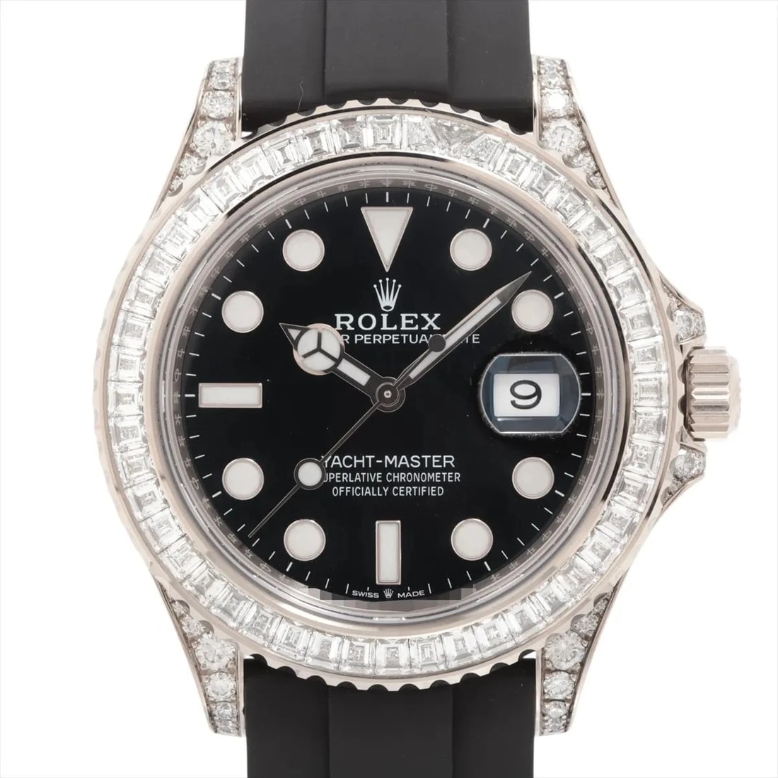 ROLEX YACHT MASTER WG & RUBBER BLACK: Rolex Yacht Master WG & rubber black Brand: Rolex Type: Wristwatch Material: WG & rubber Color: Dial Color Black Size: Case:W1.6 x H1.6inch / W42 x H42 Circumference of Wrist:8.7inch / 22 