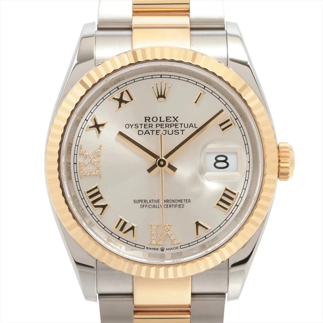 ROLEX DATEJUST SS×YG SILVER: Rolex DATEJUST SS×YG Silver Brand: Rolex Type: Wristwatch Material: SS×YG Color: Dial Color Silver Size: Case:W1.2 x H1.2inch / W36 x H36 Circumference of Wrist:7.1inch / 18 Accessories: None