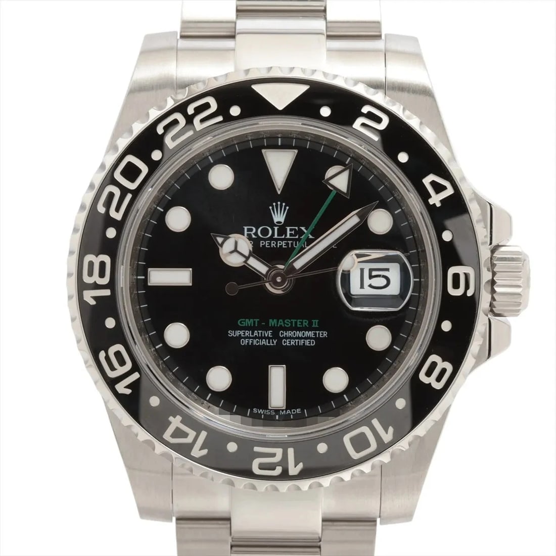 ROLEX GMT MASTER SS BLACK: Rolex GMT Master SS black Brand: Rolex Type: Wristwatch Material: SS Color: Dial Color Black Size: Case:W1.6 x H1.6inch / W40 x H40 Circumference of Wrist:7.7inch / 19.5 Accessories: None