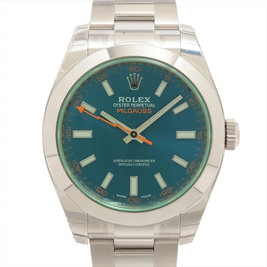 ROLEX MILGAUSS SS Z BLUE: Rolex Milgauss SS Z blue Brand: Rolex Type: Wristwatch Material: SS Color: Dial Color Z blue Size: Case:W1.6 x H1.6inch / W40 x H40 Circumference of Wrist:6.7inch / 17 Accessories: None