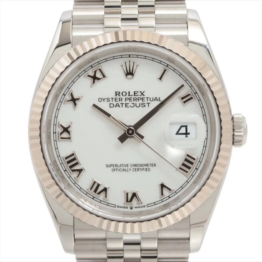 ROLEX DATEJUST SS×WG WHITE: Rolex DATEJUST SS×WG white Brand: Rolex Type: Wristwatch Material: SS×WG Color: Dial Color White Size: Case:W1.2 x H1.2inch / W36 x H36 Circumference of Wrist:7.1inch / 18 Accessories: None