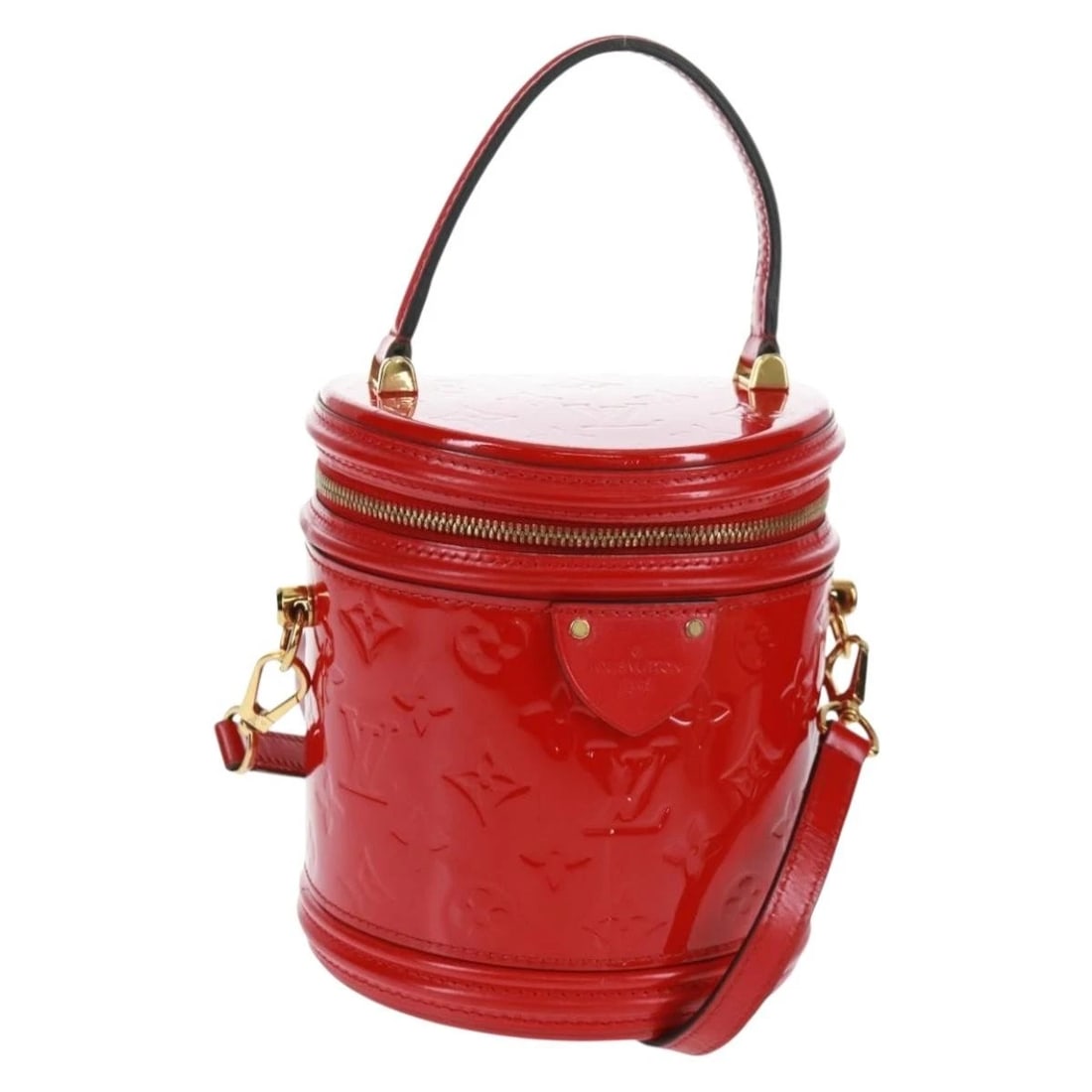 LOUIS VUITTON MONOGRAM VERNIS CANNES PM HAND BAG: LOUIS VUITTON Monogram Vernis Cannes PM Hand Bag Brand: LOUIS VUITTON Type: Hand Bag Material: Patent Leather Color: Rouge Size: W5.9 x H6.3 x D5.5inch(Approx) Handle Drop:3.9inch(Approx) Accesso