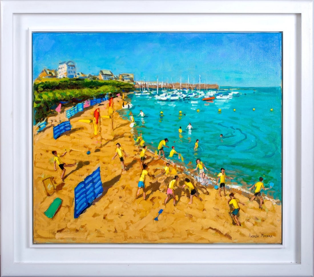 SUMMER BEACH SCENE OIL PAINTING (1 of 8)