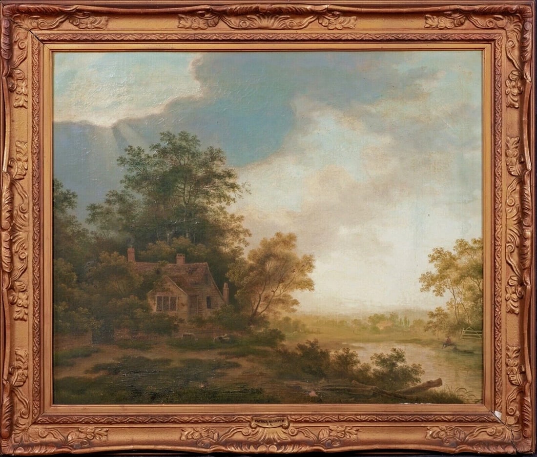 WOODLAND RIVER LANDSCAPE OIL PAINTING (1 of 8)