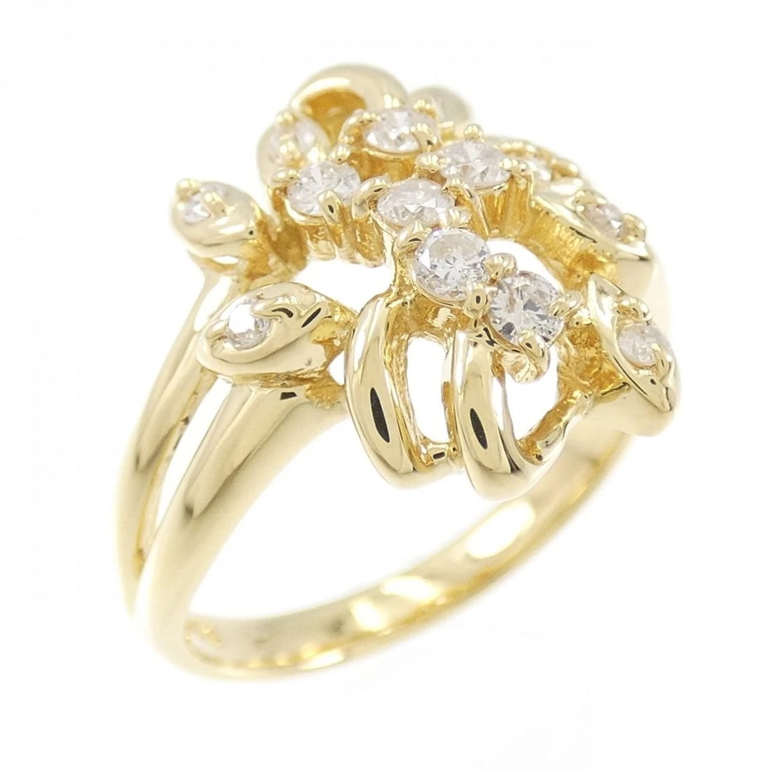 K18YG DIAMOND RING: K18YG Diamond Ring Brand: Unbranded Type: Diamond ring Material: K18 yellow gold, Main Stone/Creation Natural Color: Yellow Gold Size: US5 3/4 Accessories: None Accessories Notice: When