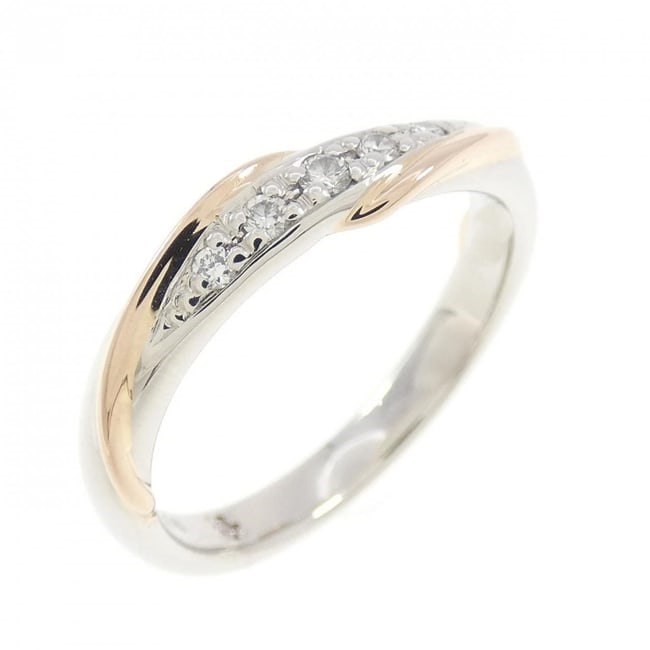 K18PG/PT900 DIAMOND RING: K18PG/PT900 Diamond Ring Brand: Unbranded Type: Diamond Ring Material: 18K pink gold/Platinum 900, Main Stone/Creation Natural Color: pink gold/None Size: US5 Accessories: None Accessories