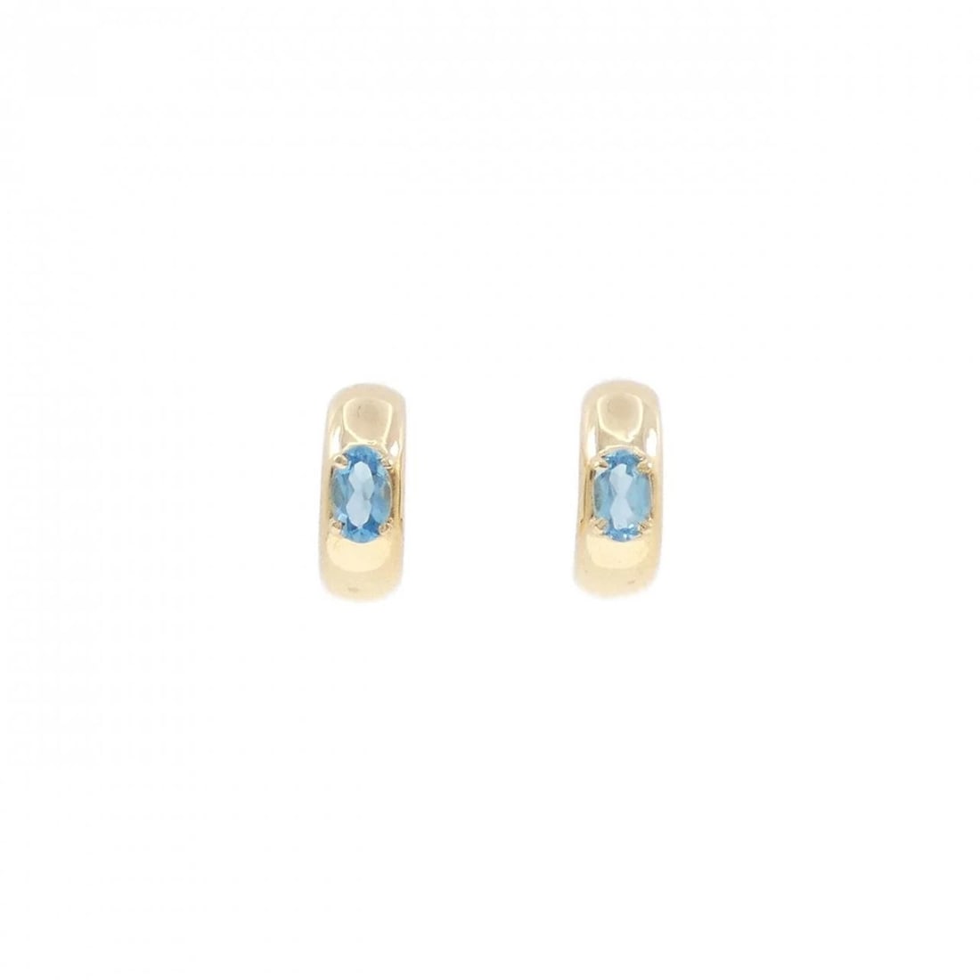 K18YG BLUE TOPAZ PIERCE: K18YG Blue Topaz Pierce Brand: Unbranded Type: Blue Topaz Pierce/Earring Material: K18 yellow gold, Main Stone/Creation Blue Topaz Color: Yellow Gold Size: Actual Size Approx. height x width: