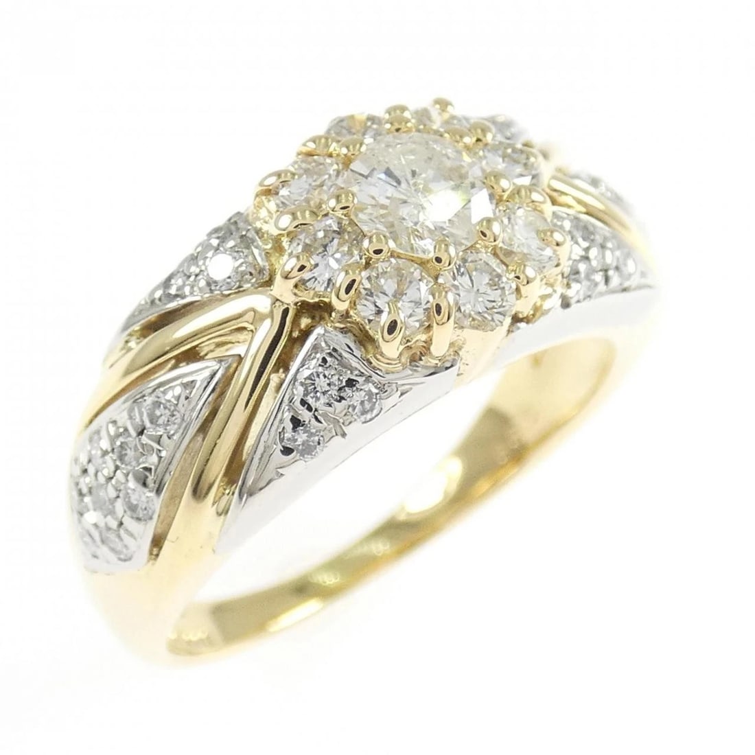 K18YG/PT900 DIAMOND RING: K18YG/PT900 Diamond Ring Brand: Unbranded Type: Diamond Ring Material: 18k yellow gold / Platinum 900, Main Stone/Creation Natural Color: yellow gold Size: US8 1/4 Accessories: None