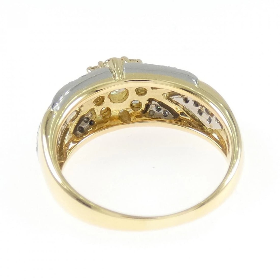 K18YG/PT900 DIAMOND RING - 3