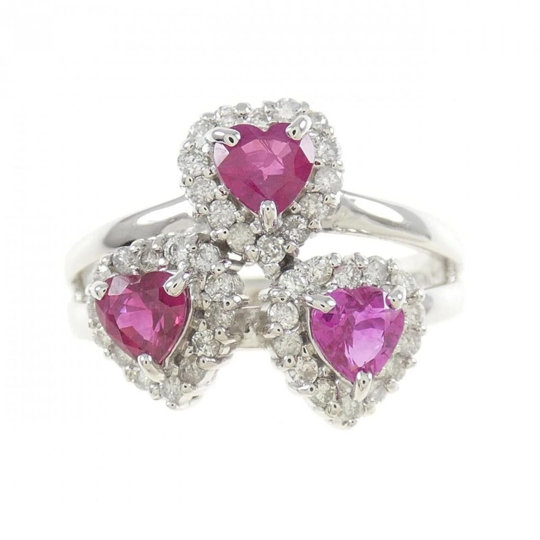 K18WG HEART RUBY RING - 2