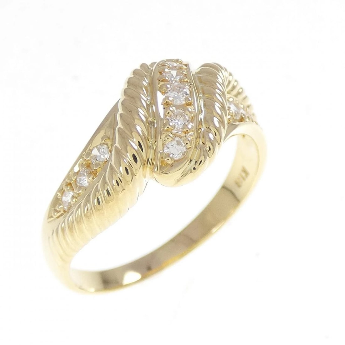 K18YG DIAMOND RING: K18YG Diamond Ring Brand: Unbranded Type: Diamond ring Material: K18 yellow gold, Main Stone/Creation Natural Color: Yellow Gold Size: US7 1/4 Accessories: None Accessories Notice: When