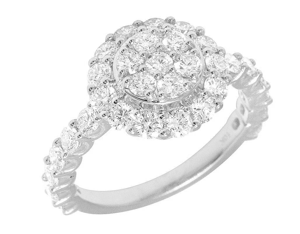 10K WHITE GOLD CLUSTER DIAMOND RING: 10K White Gold Cluster Diamond Ring Brand: None Type: Ring Material: 10K White Gold, Main Stone/Creation Natural Color: White Size: 10 US Accessories: None Accessories Notice: When purchas