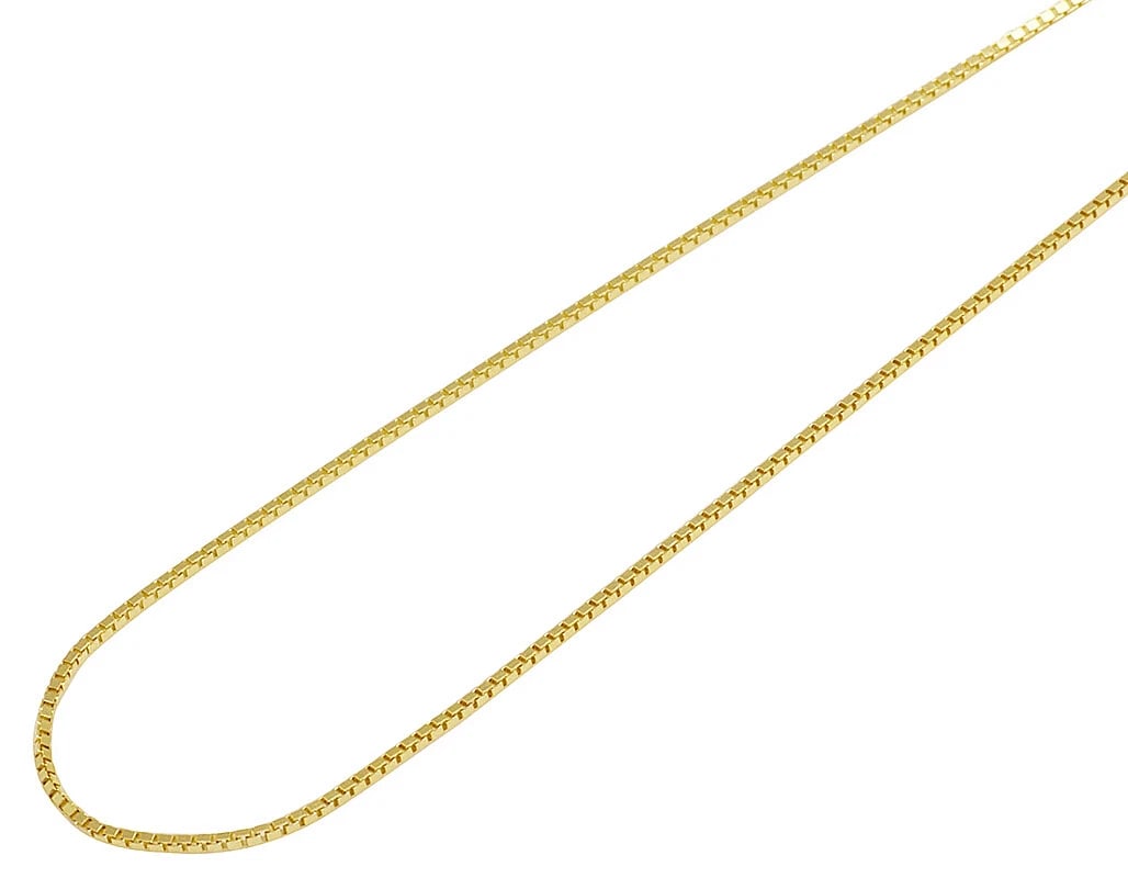 LADIES 10K YELLOW GOLD SQUARE BOX CHAIN NECKLACE (1 of 2)