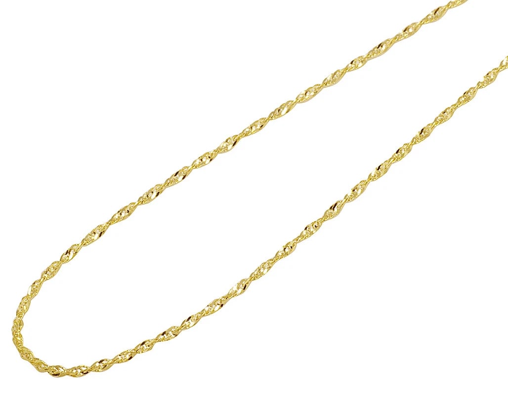 LADIES 10K YELLOW GOLD SINGAPORE CHAIN NECKLACE (1 of 2)