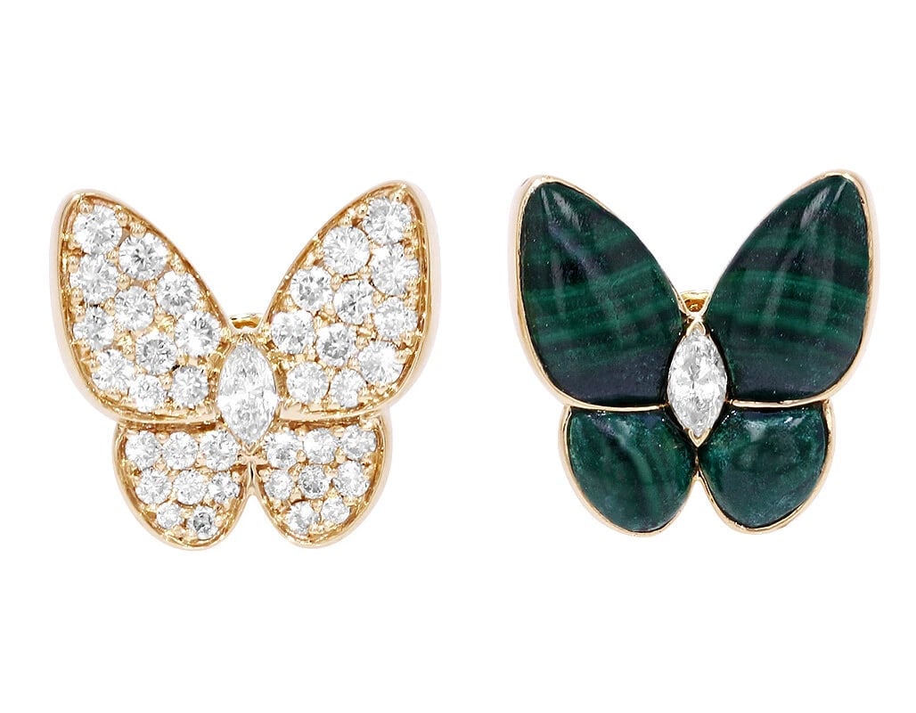 LADIES REAL MARQUISE DIAMOND BUTTERFLY EARRINGS: Ladies Real Marquise Diamond Butterfly Earrings Brand: None Type: Earring Material: 14K Yellow Gold, Main Stone/Creation Natural Color: Gold Size: Dimension L 15mm x W 19mm Accessories: None