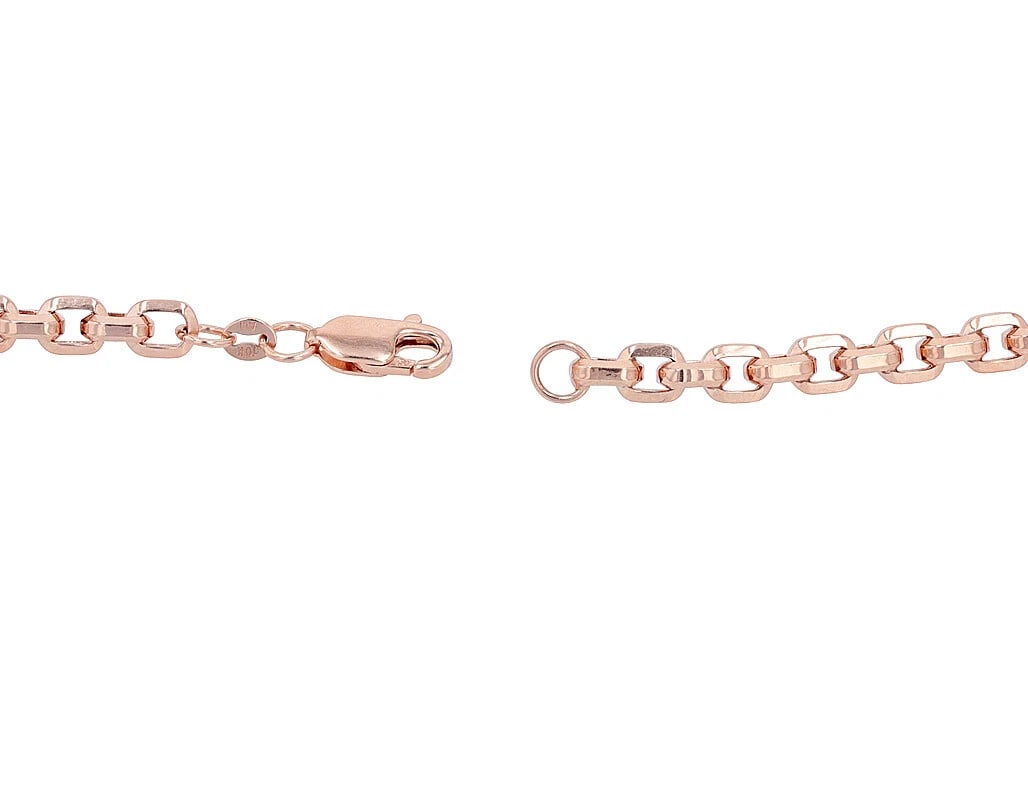 REAL 10K ROSE GOLD SEMI-SOLID BOX ROLO LINK CHAIN - 2