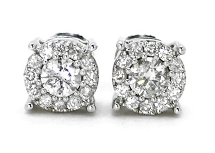 MENS LADIES 14K WHITE GOLD ROUND CUT SOLITAIRE DIAMOND STUD EARRINGS: Mens Ladies 14K White Gold Round Cut Solitaire Diamond Stud Earrings Brand: None Type: Earrings Material: 14K White Gold, Main Stone/Creation Natural Color: White Size: Dimension(s) 6.5 mm Access