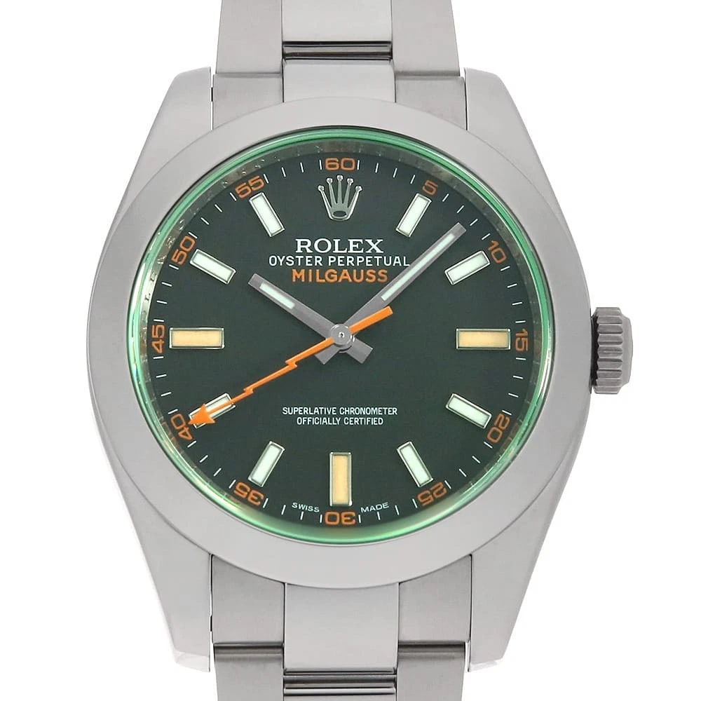 ROLEX MILGAUSS GREEN BLACK WATCH (1 of 6)