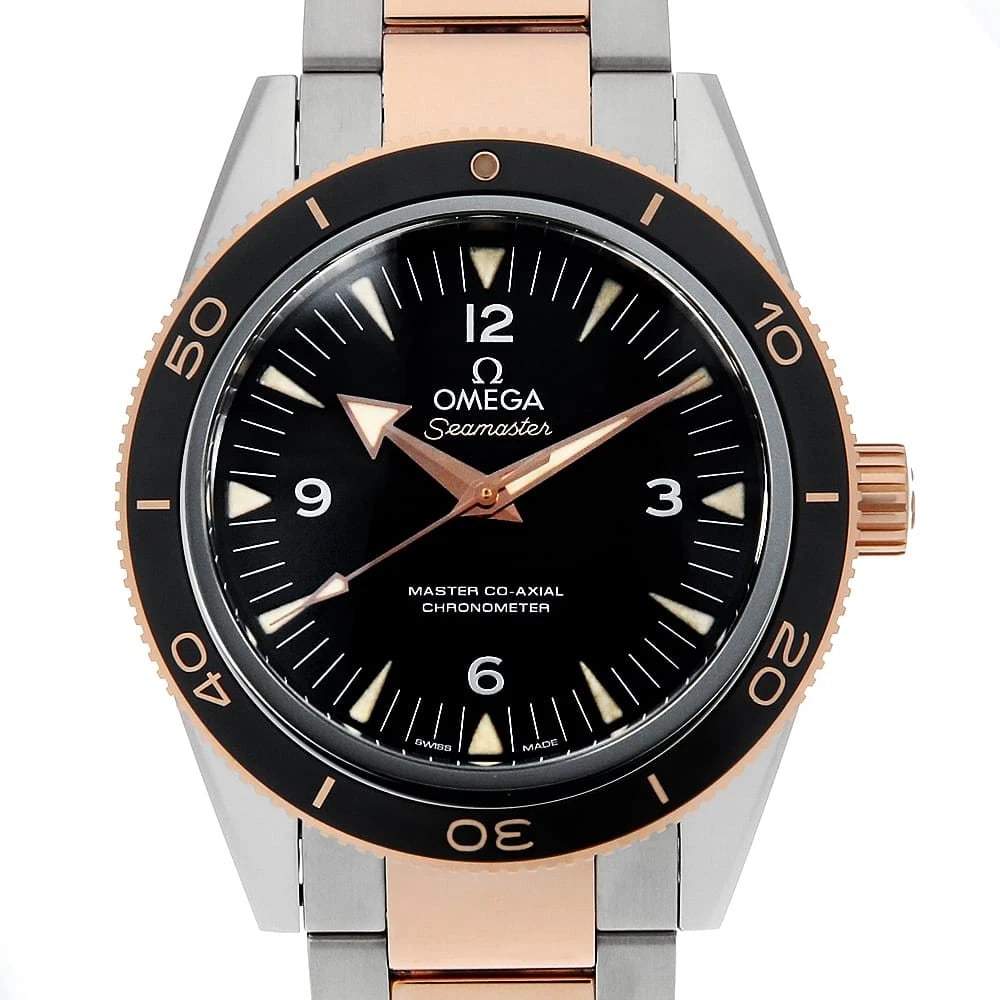 OMEGA SEAMASTER COAXIAL WATCH: OMEGA Seamaster Coaxial Watch Brand: OMEGA Type: Wrist watch Material: Band Material Stainless Steel/Sedna Gold, Case Material Stainless Steel Color: Dial Color Black Size: Case:W41mm Circumferenc