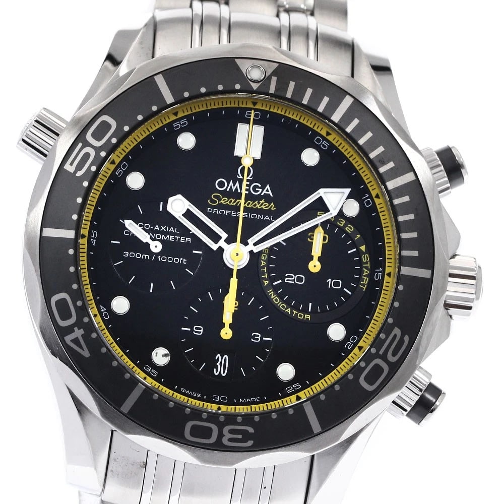 OMEGA SEAMASTER CO AXIAL WATCH: OMEGA Seamaster Co Axial Watch Brand: OMEGA Type: Wristwatch Material: Band Material Stainless Steel, Case Material Stainless Steel Color: Band Color Silver, Dial Color black, Case Color Silver