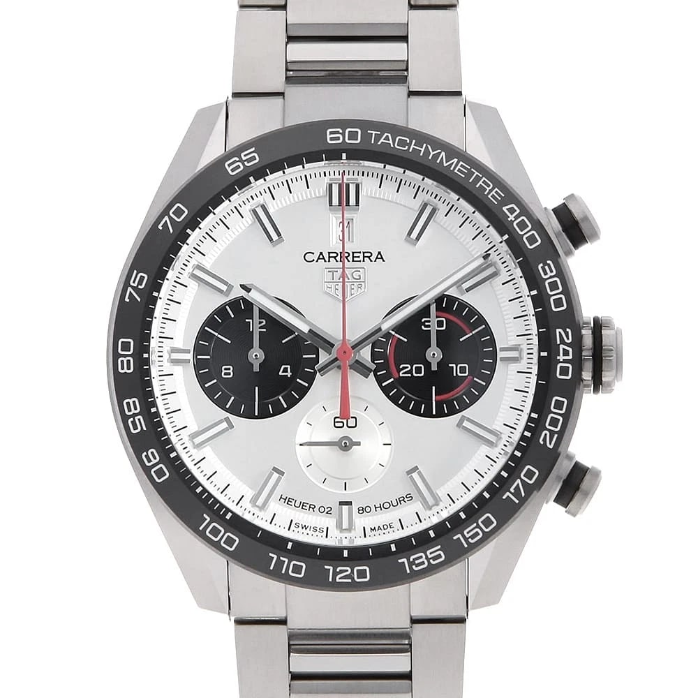 TAG HEUER CARRERA CHRONOGRAPH WATCH: TAG Heuer Carrera Chronograph Watch Brand: TAG Heuer Type: Wrist watch Material: Band Material Stainless Steel, Case Material Stainless Steel Color: Dial Color Silver Size: Case:W44mm