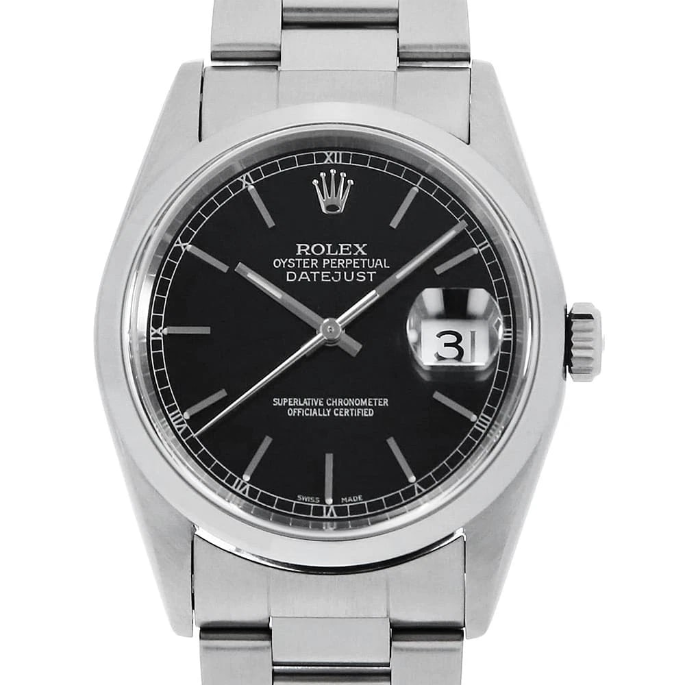 ROLEX DATEJUST BLACK WATCH (1 of 6)