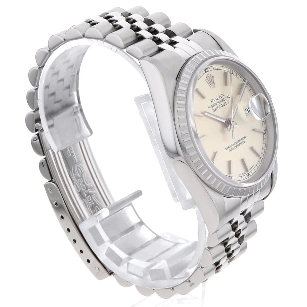 ROLEX DATEJUST SILVER WATCH - 3