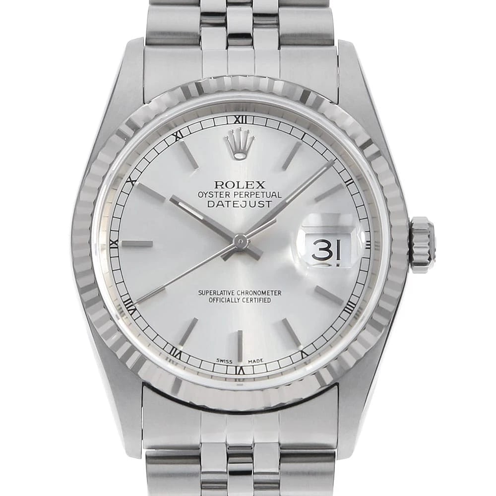 ROLEX DATEJUST SILVER WATCH (1 of 4)