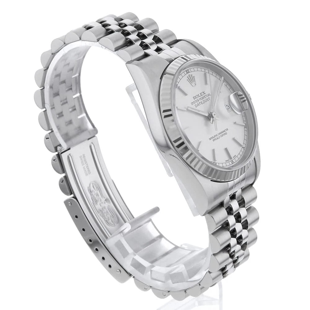 ROLEX DATEJUST SILVER WATCH - 3