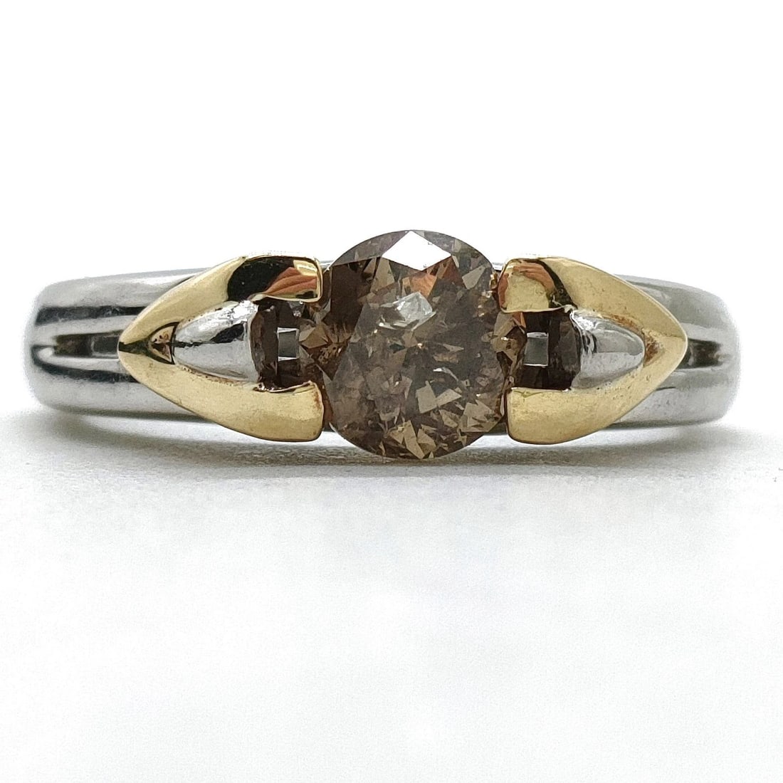JEWELRY RING NATURAL DIAMOND GOLD X PLATINUM (1 of 3)