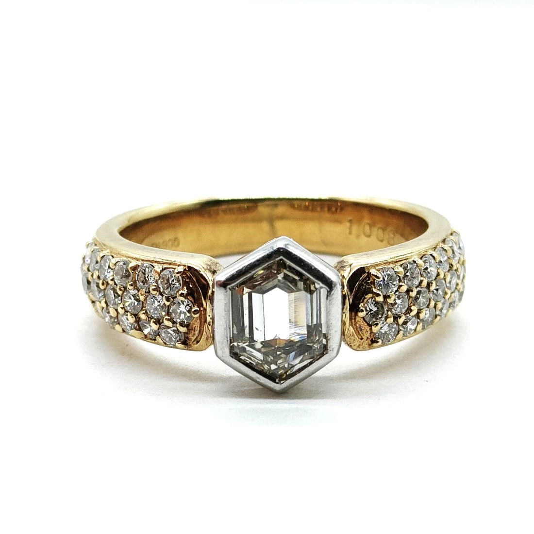 JEWELRY RING NATURAL DIAMOND GOLD X PLATINUM (1 of 2)