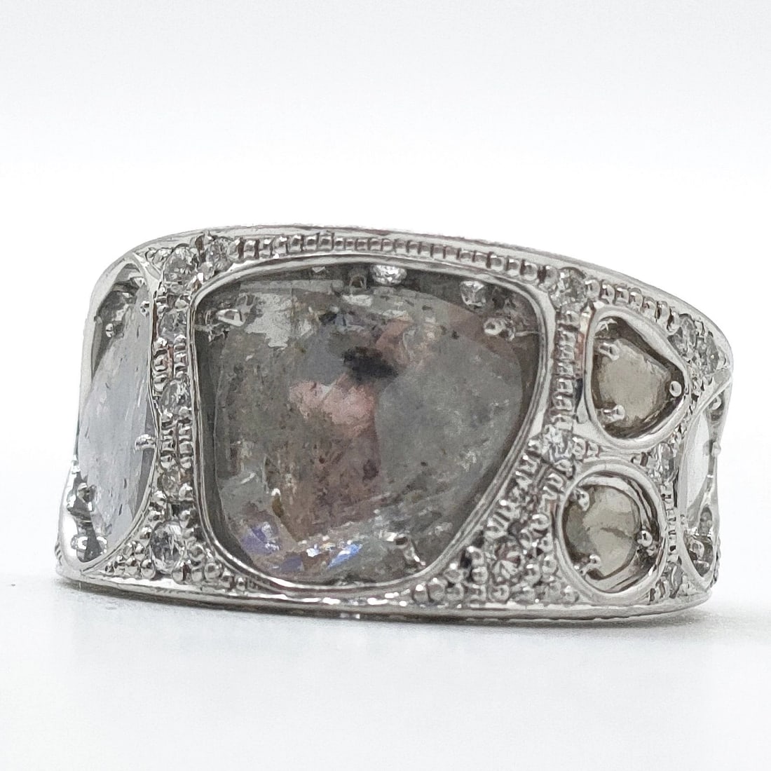 JEWELRY RING NATURAL DIAMOND GOLD X PLATINUM (1 of 3)