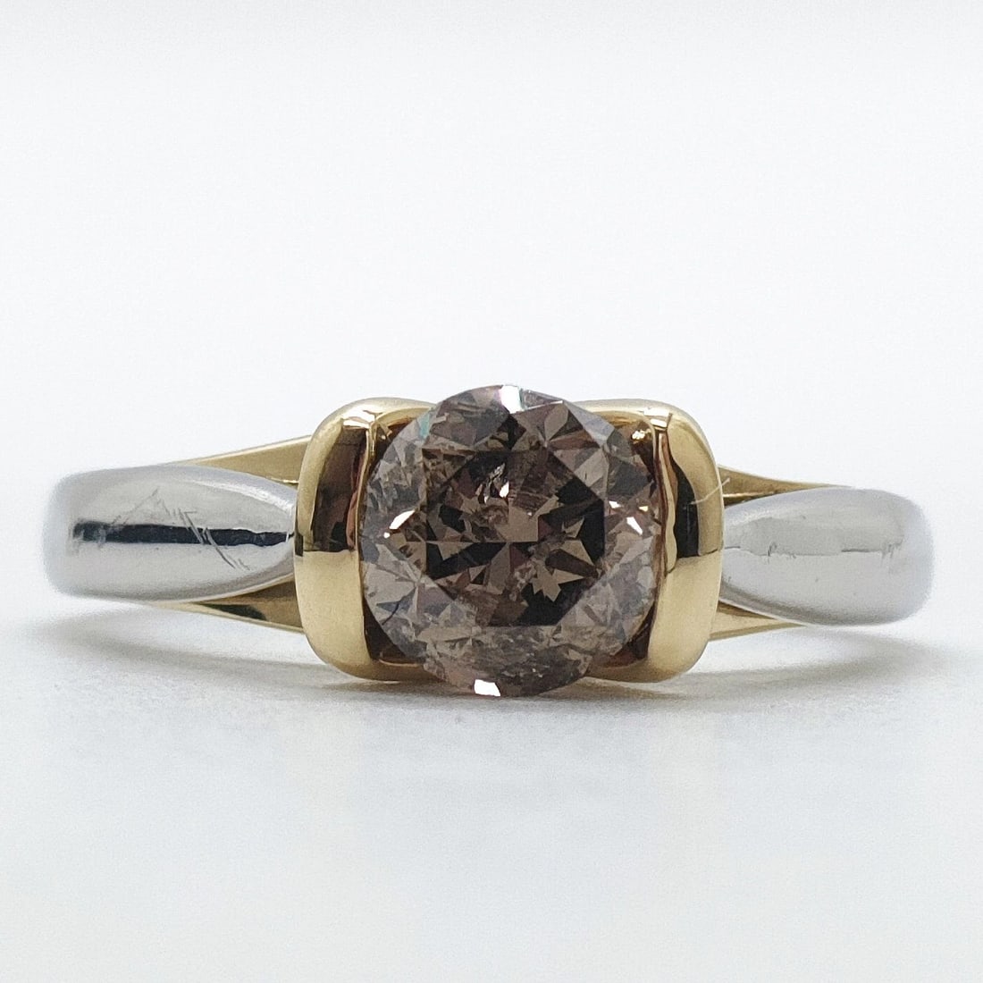JEWELRY RING NATURAL DIAMOND GOLD X PLATINUM (1 of 3)
