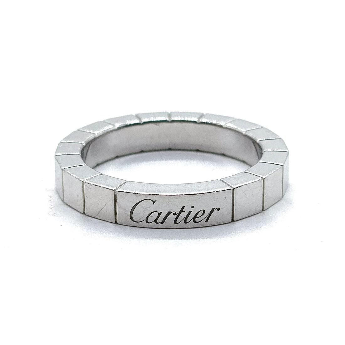 CARTIER RING LANIERES PLATINUM: Cartier Ring Lanieres Platinum Brand: Cartier Type: Ring Material: Platinum, Color: Platinum Size: US 4 1/2 Accessories: None Accessories Notice: When purchasing pre-owned goods, please re