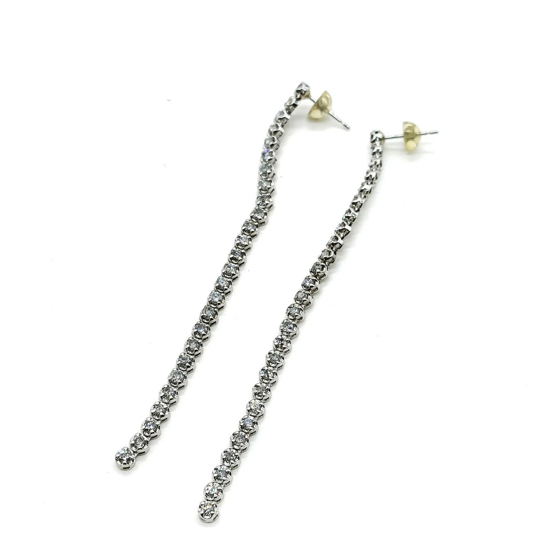 JEWELRY PIERCED EARRING NATURAL DIAMOND WHITE GOLD (1 of 3)