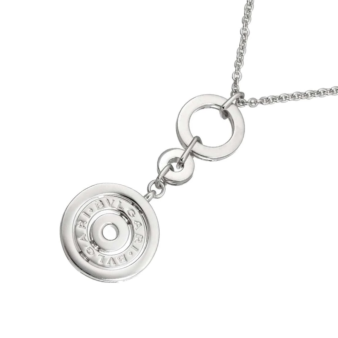BVLGARI ASTRALE CERCHI DIAMOND NECKLACE: BVLGARI Astrale Cerchi Diamond Necklace Brand: BVLGARI Type: Necklace Material: 18K White Gold, Color: White Gold Size: Size internal circumference of the chain: 18.1inch - 15inch Top Charm:W21 x