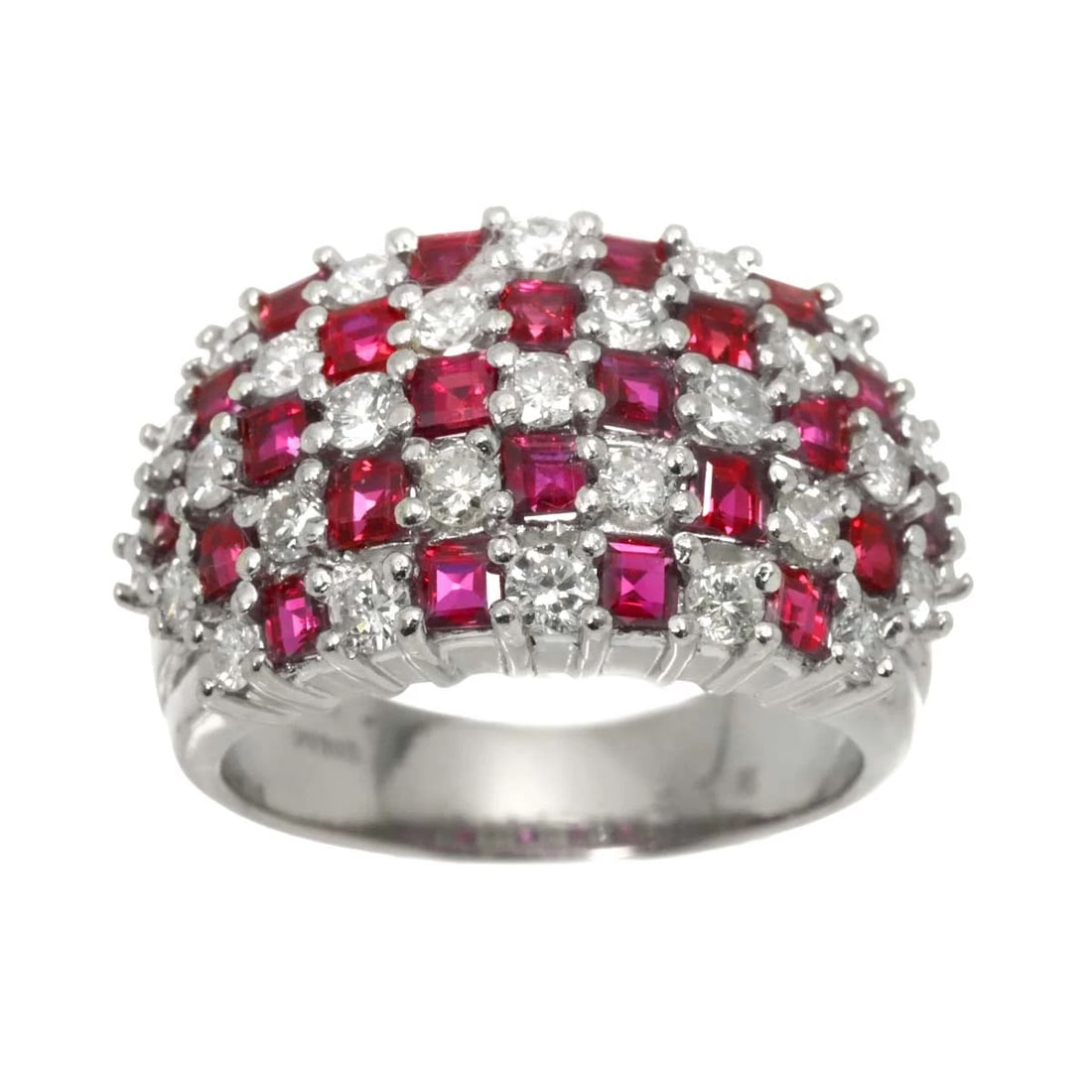 RUBY DIAMOND RING PT PLATINUM - 2