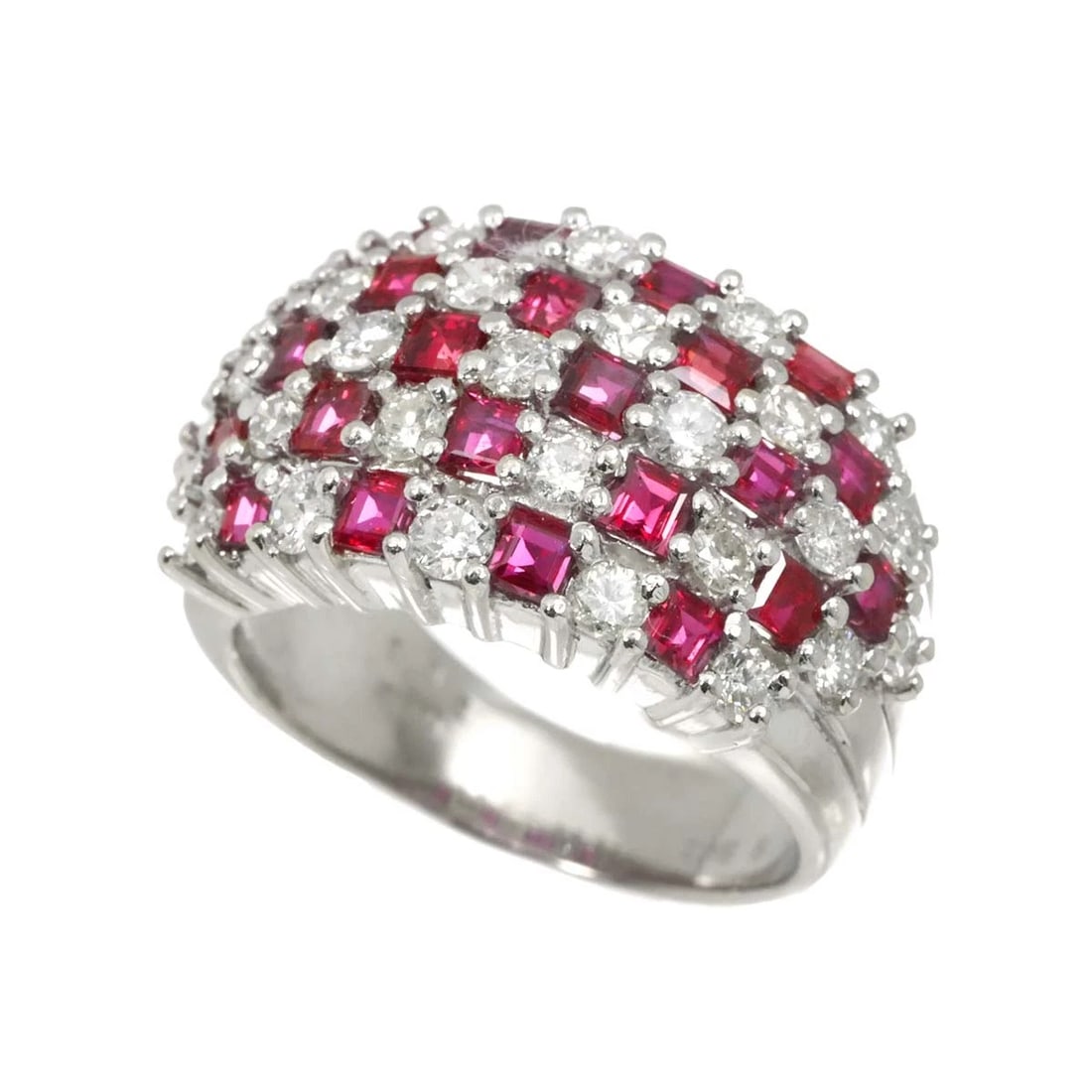RUBY DIAMOND RING PT PLATINUM - 3