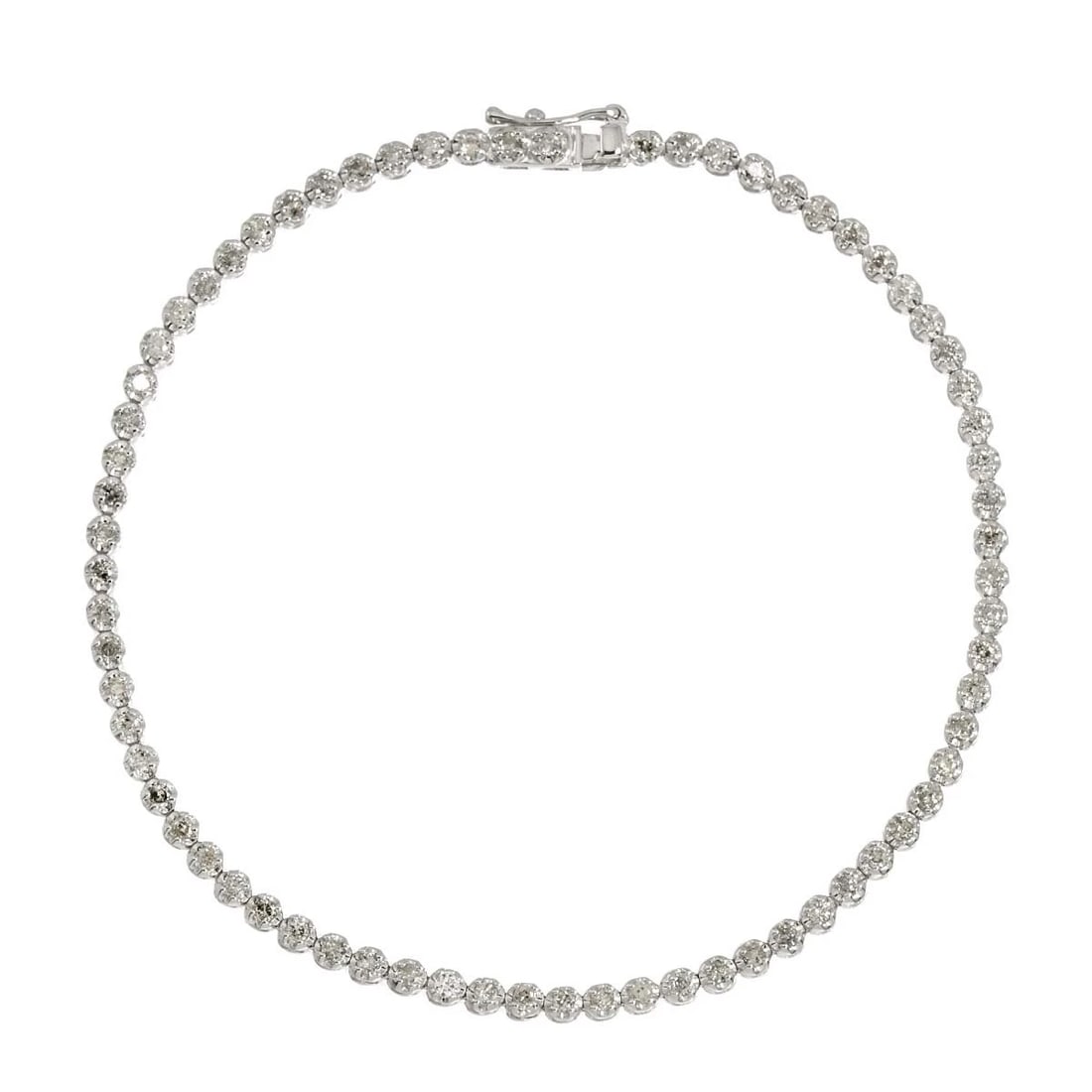 DIAMOND BRACELET 18K K18 WG WHITE GOLD: Diamond Bracelet 18K K18 WG White Gold Brand: Unbranded Type: Bracelet Material: 750 White Gold, Color: White Gold Size: Length:apporox.7.3inchThickness:2.5mm Accessories: None Accessories