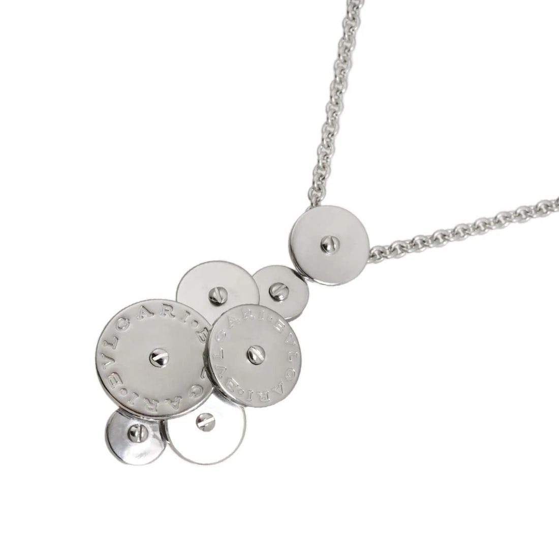 BVLGARI CICLADI NECKLACE 18K WHITE GOLD: BVLGARI Cicladi Necklace 18K White Gold Brand: BVLGARI Type: Necklace Material: 18K White Gold, Color: White Gold Size: Size internal circumference of the chain:17.7inch to 15inch Top Charm(max):W