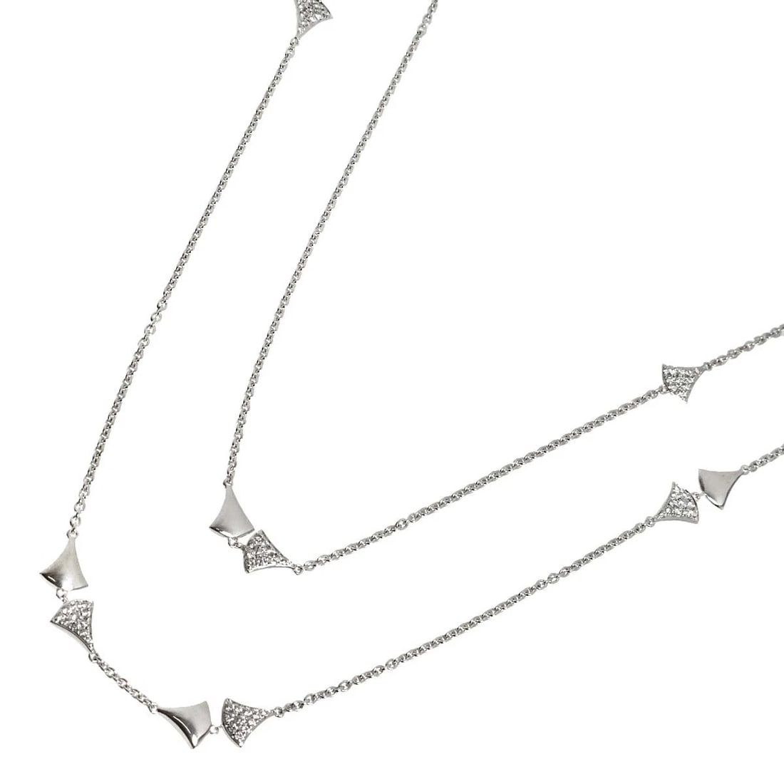 DIAMOND NECKLACE 18K WG WHITE GOLD: Diamond Necklace 18K WG White Gold Brand: Unbranded Type: Necklace Material: 750 White Gold, Color: White Gold Size: internal circumference of the chain:35.4inch Width:(max.) 7.6mm Accessories: N