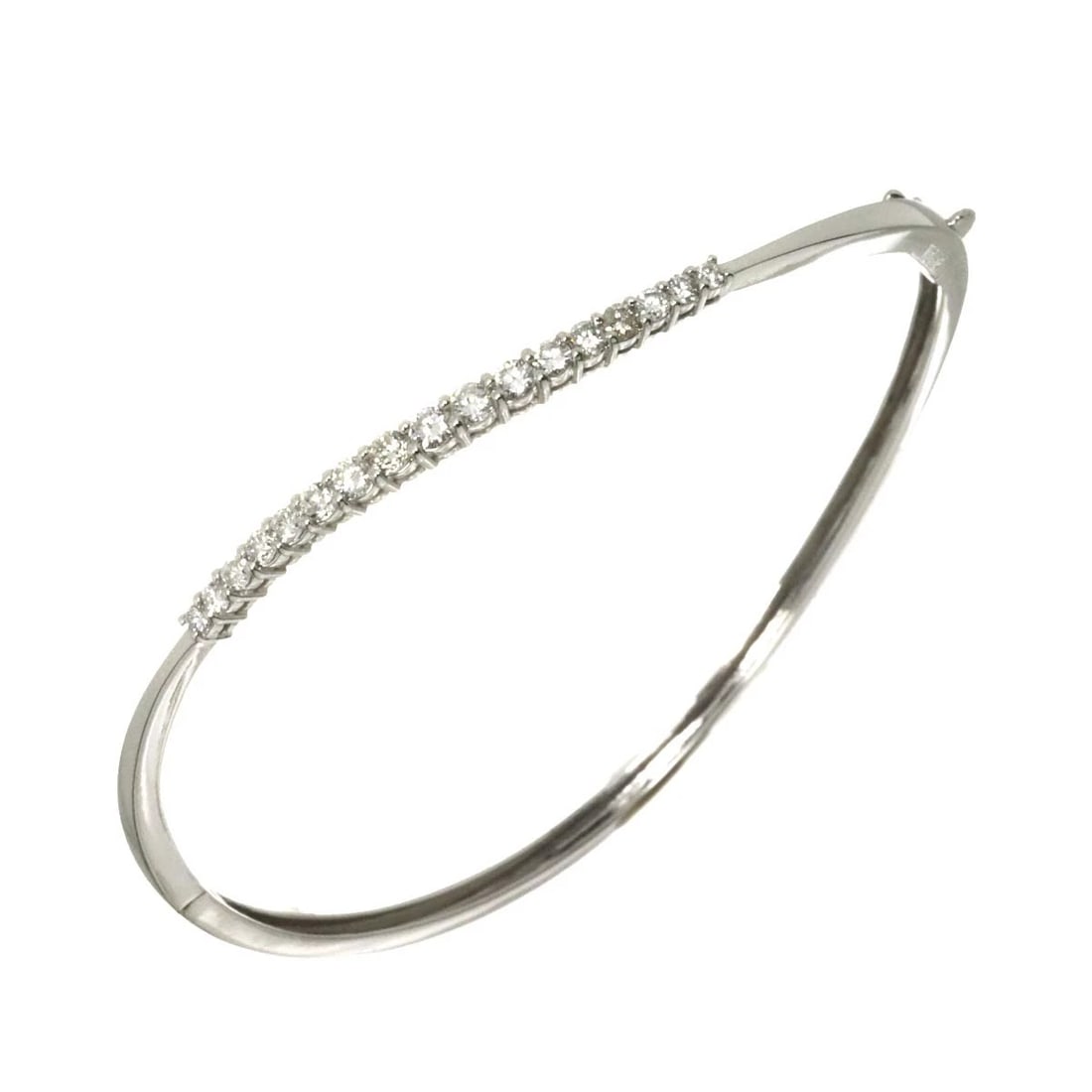 DIAMOND BRACELET 18K K18 WG WHITE GOLD: Diamond Bracelet 18K K18 WG White Gold Brand: Unbranded Type: Bracelet Material: 18K White Gold, Color: White Gold Size: Size Length:apporox.6.7inch Thickness:2.7mm Accessories: None Acces