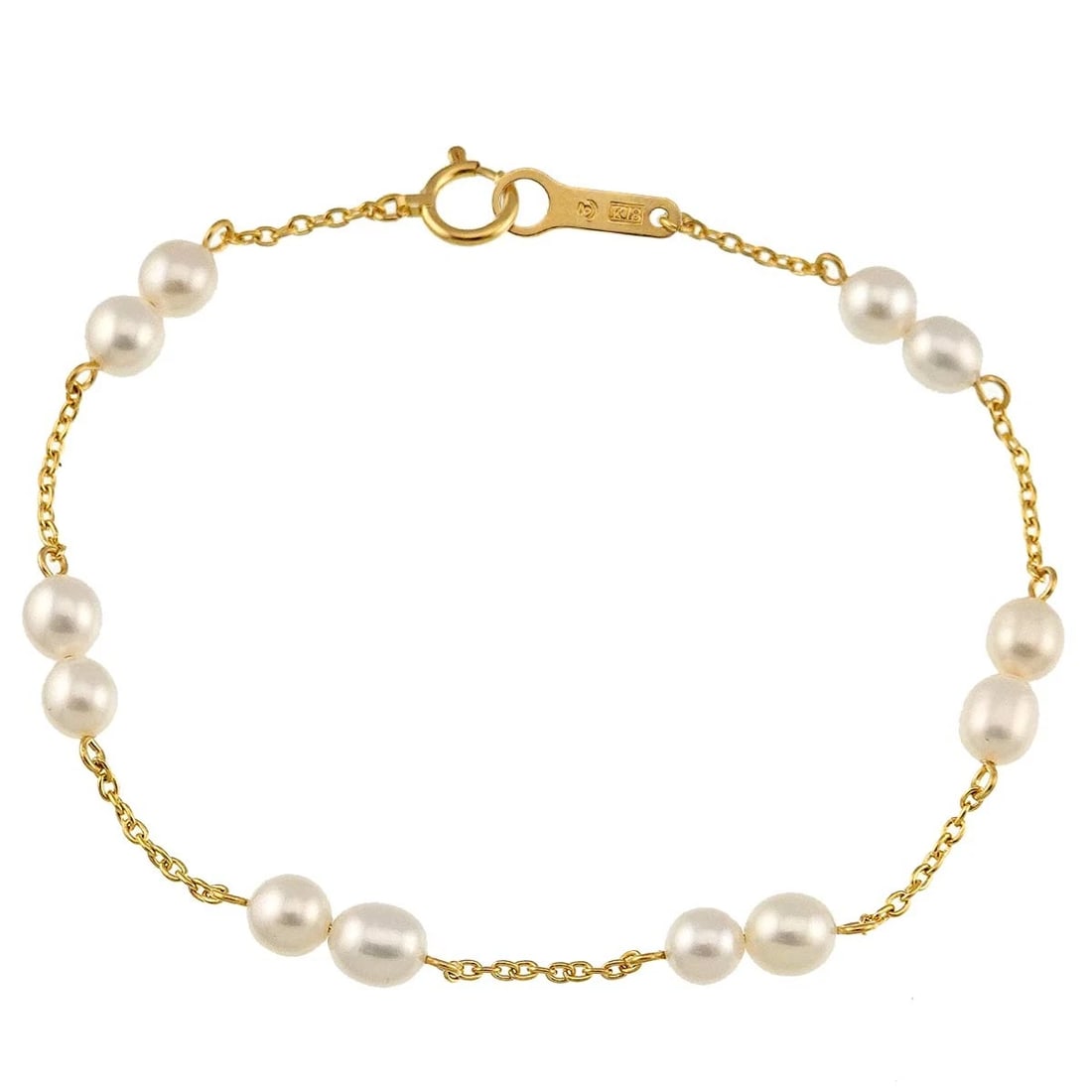 TASAKI FRESHWATER CULTURED PEARL BRACELET: TASAKI Freshwater cultured pearl Bracelet Brand: TASAKI Type: Bracelet Material: 18K Yellow Gold, Main Stone/Creation Freshwater Pearl Color: Yellow Gold Size: Size Inner circumference 6.5inch